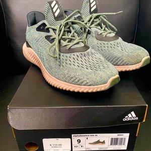 Adidas Alphabounce EM Mens Green and Tan